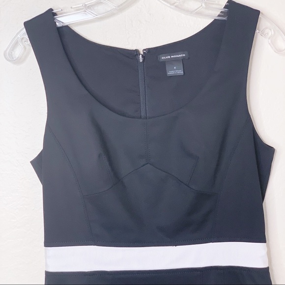 Club Monaco Black Sheath Dress White Detail 4 - Picture 3 of 5